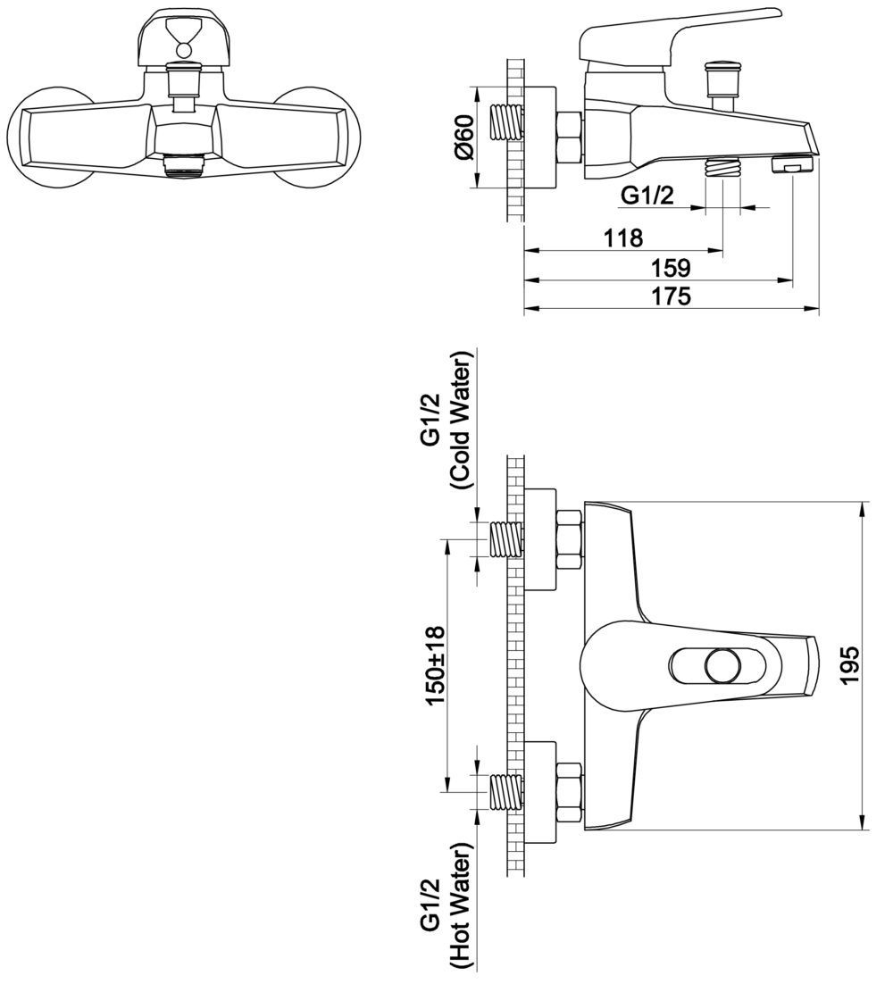 Zilver Ecoloop Bath Mixer ED319N