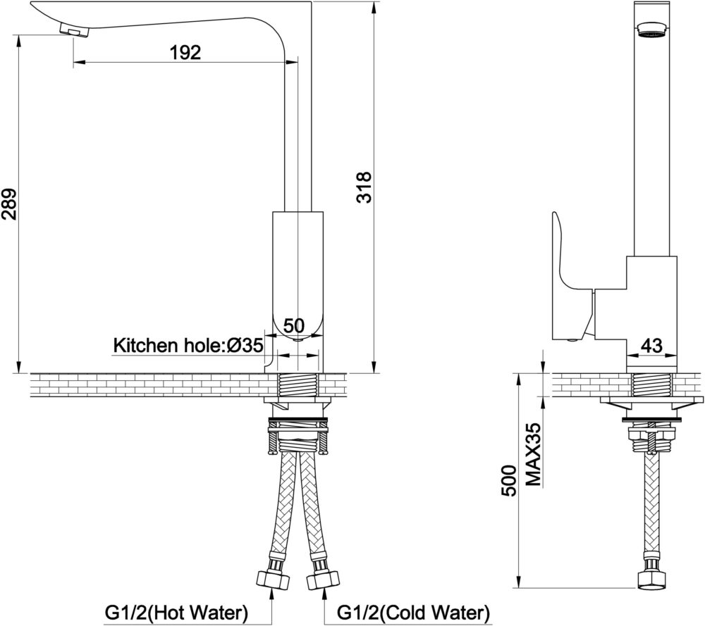 Zilver Rio Kitchen Mixer Matt Black HD400BK