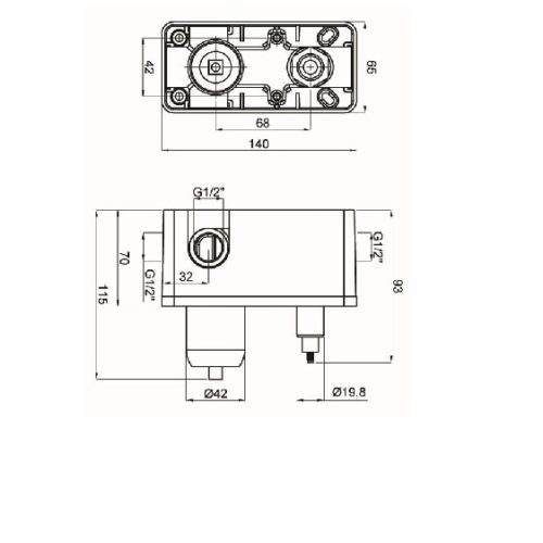 Zilver Concealed Bath Mixer 1/2" ZCB01